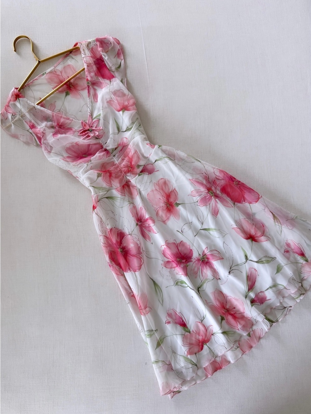 Vintage Y2K B. Darlin Pink Floral Midi Dress
